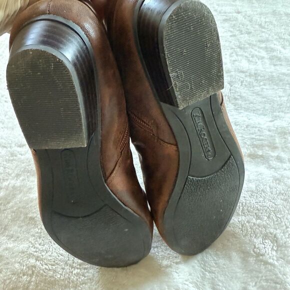 Kim Rogers “Tess” Ankle Booties Chestnut Faux Leather Buckle Accent Boot W US 8 - Picture 7 of 10